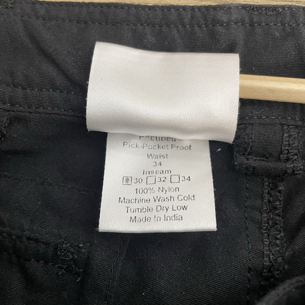 Clothing Arts P Cubed Pick Pocket Proof Adventure Travel Pant 35x29 Black - Picture 4 of 6